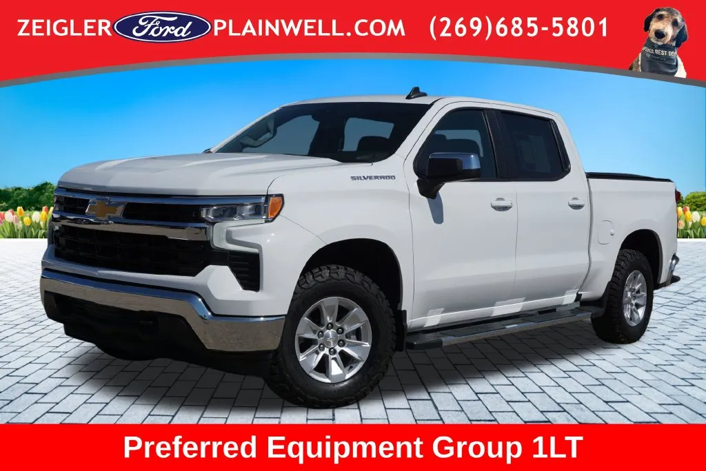 White 2023 Chevrolet Silverado 1500 LT for sale in Plainwell, MI