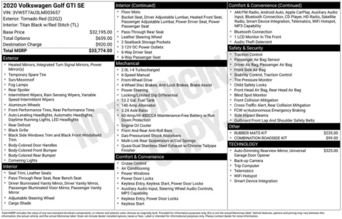 Photos of 2020 Volkswagen Golf GTI 2.0T SE for sale in Plainwell, MI at Zeigler Ford of Plainwell