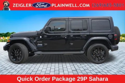 Photos of 2023 Jeep Wrangler Sahara 4xe for sale in Plainwell, MI at Zeigler Ford of Plainwell