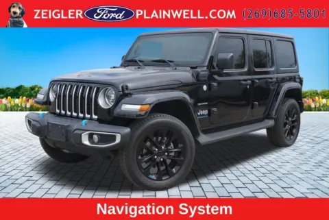 Black 2023 Jeep Wrangler Sahara 4xe for sale in Plainwell, MI