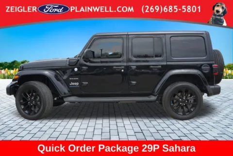 Photos of 2023 Jeep Wrangler Sahara 4xe for sale in Plainwell, MI at Zeigler Ford of Plainwell