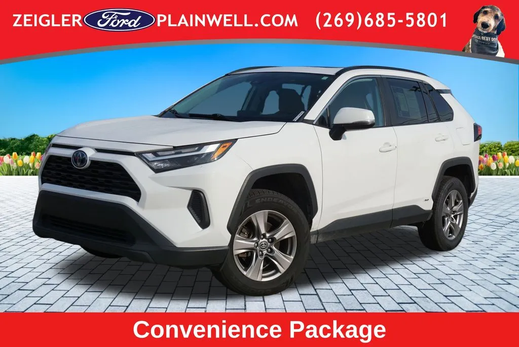 White 2023 Toyota RAV4 Hybrid XLE for sale in Plainwell, MI