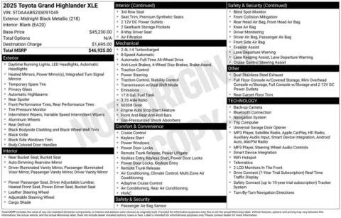 Photos of 2025 Toyota Grand Highlander XLE for sale in Plainwell, MI at Zeigler Ford of Plainwell