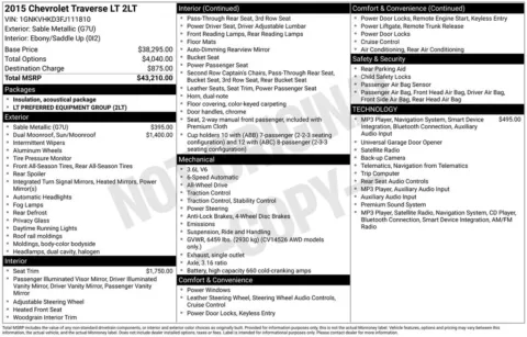 Photos of 2015 Chevrolet Traverse 2LT for sale in Plainwell, MI at Zeigler Ford of Plainwell