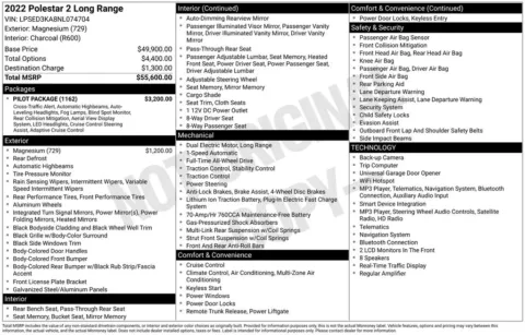 Photos of 2022 Polestar 2 Long Range Dual Motor for sale in Plainwell, MI at Zeigler Ford of Plainwell
