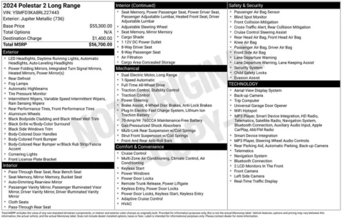 Photos of 2024 Polestar 2 Long Range Dual Motor for sale in Plainwell, MI at Zeigler Ford of Plainwell