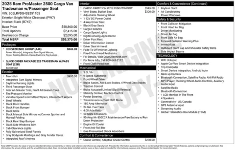 Photos of 2025 Ram ProMaster 2500 High Roof for sale in Plainwell, MI at Zeigler Ford of Plainwell
