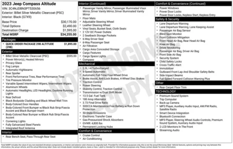 Photos of 2023 Jeep Compass Altitude for sale in Plainwell, MI at Zeigler Ford of Plainwell