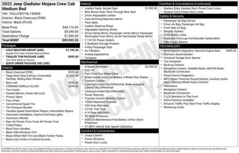 Photos of 2022 Jeep Gladiator Mojave for sale in Plainwell, MI at Zeigler Ford of Plainwell