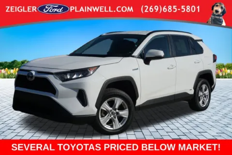 White 2021 Toyota RAV4 Hybrid LE for sale in Plainwell, MI
