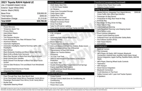 Photos of 2021 Toyota RAV4 Hybrid LE for sale in Plainwell, MI at Zeigler Ford of Plainwell