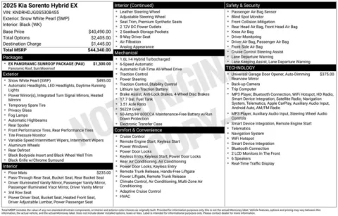 Photos of 2025 Kia Sorento Hybrid EX for sale in Plainwell, MI at Zeigler Ford of Plainwell