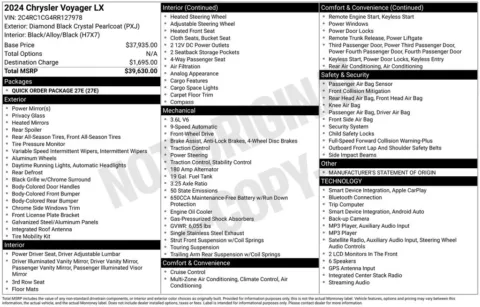 Photos of 2024 Chrysler Voyager LX for sale in Plainwell, MI at Zeigler Ford of Plainwell
