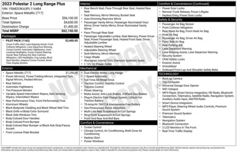 Photos of 2023 Polestar 2 Long Range Dual Motor for sale in Plainwell, MI at Zeigler Ford of Plainwell