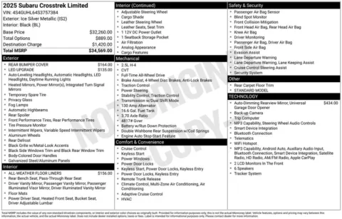 Photos of 2025 Subaru Crosstrek Limited for sale in Plainwell, MI at Zeigler Ford of Plainwell