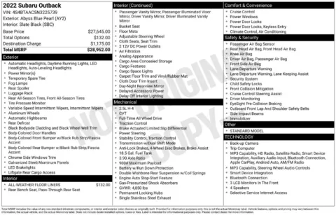 Photos of 2022 Subaru Outback 2.5i for sale in Plainwell, MI at Zeigler Ford of Plainwell