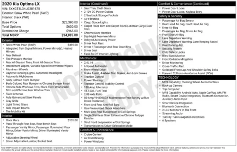 Photos of 2020 Kia Optima LX for sale in Plainwell, MI at Zeigler Ford of Plainwell