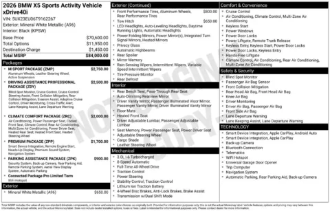 Photos of 2026 BMW X5 xDrive40i for sale in Plainwell, MI at Zeigler Ford of Plainwell