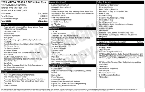 Photos of 2025 Mazda CX-50 2.5 S Premium Plus Package for sale in Plainwell, MI at Zeigler Ford of Plainwell