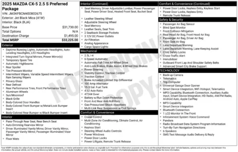Photos of 2025 Mazda CX-5 2.5 S Preferred Package for sale in Plainwell, MI at Zeigler Ford of Plainwell