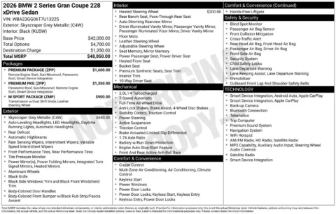 Photos of 2026 BMW 2 Series 228 Gran Coupe for sale in Plainwell, MI at Zeigler Ford of Plainwell
