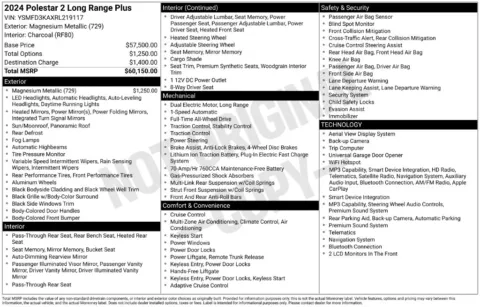 Photos of 2024 Polestar 2 Long Range Dual Motor for sale in Plainwell, MI at Zeigler Ford of Plainwell