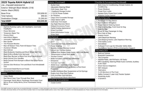 Photos of 2025 Toyota RAV4 Hybrid LE for sale in Plainwell, MI at Zeigler Ford of Plainwell