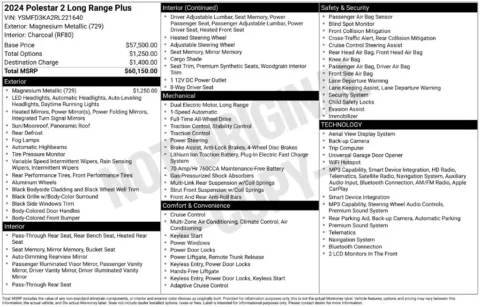 Photos of 2024 Polestar 2 Long Range Dual Motor for sale in Plainwell, MI at Zeigler Ford of Plainwell