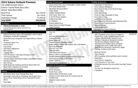 Photos of 2024 Subaru Outback Premium for sale in Plainwell, MI at Zeigler Ford of Plainwell