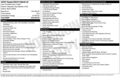 Photos of 2025 Toyota RAV4 Hybrid LE for sale in Plainwell, MI at Zeigler Ford of Plainwell