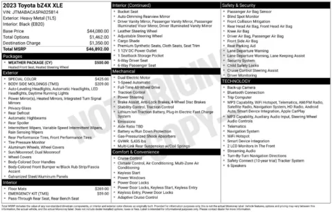 Photos of 2023 Toyota bZ4X XLE for sale in Plainwell, MI at Zeigler Ford of Plainwell