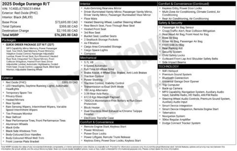 Photos of 2025 Dodge Durango R/T Plus for sale in Plainwell, MI at Zeigler Ford of Plainwell
