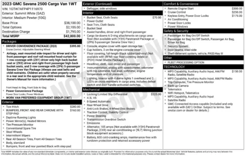 Photos of 2023 GMC Savana 2500 Work Van for sale in Plainwell, MI at Zeigler Ford of Plainwell