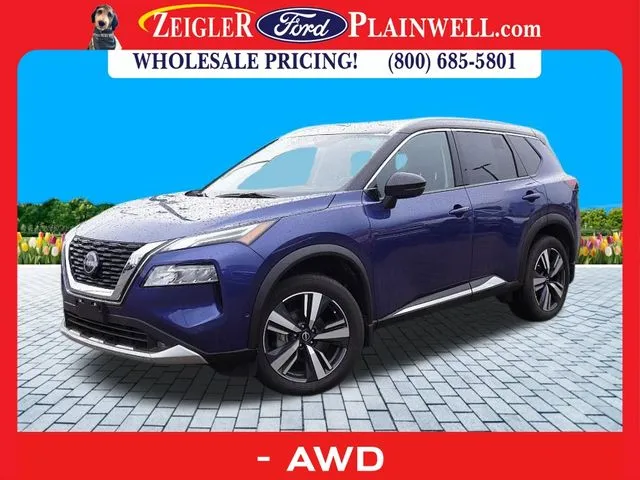 Blue 2022 Nissan Rogue Platinum for sale in Plainwell, MI
