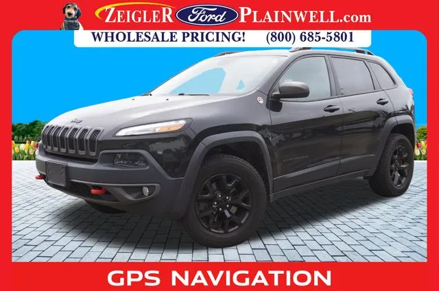 Black 2016 Jeep Cherokee Trailhawk for sale in Plainwell, MI