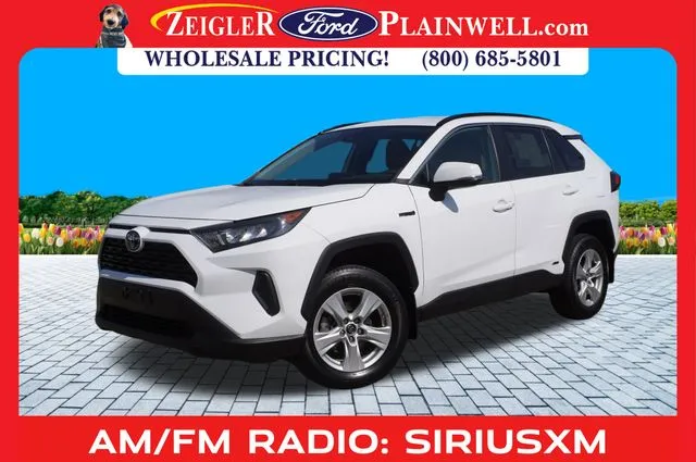 White 2021 Toyota RAV4 Hybrid LE for sale in Plainwell, MI