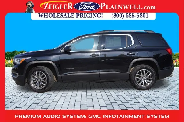 Used 2018 GMC Acadia SLE-2 with VIN 1GKKNSLS6JZ223812 for sale in Plainwell, MI