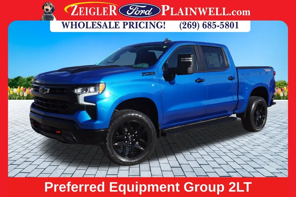 Blue 2023 Chevrolet Silverado 1500 LT Trail Boss for sale in Plainwell, MI