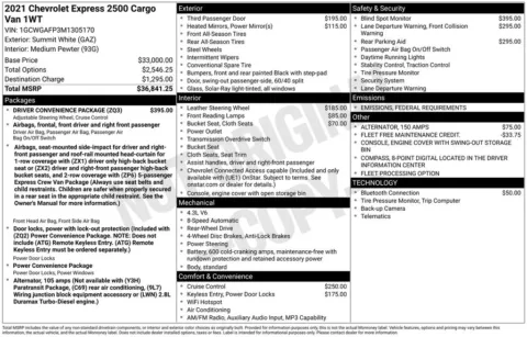 Photos of 2021 Chevrolet Express 2500 Work Van for sale in Plainwell, MI at Zeigler Ford of Plainwell