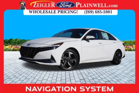 White 2023 Hyundai Elantra Hybrid Limited for sale in Plainwell, MI