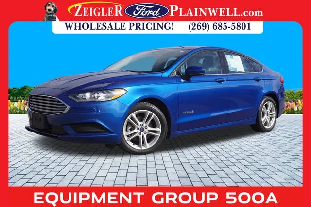Blue 2018 Ford Fusion Hybrid S for sale in Plainwell, MI