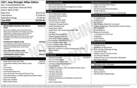 Another view of 2021 Jeep Wrangler Willys for sale in Middleburg Heights, OH at Audi Middleburg Heights