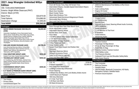 Another view of 2021 Jeep Wrangler Unlimited Willys for sale in Middleburg Heights, OH at Audi Middleburg Heights