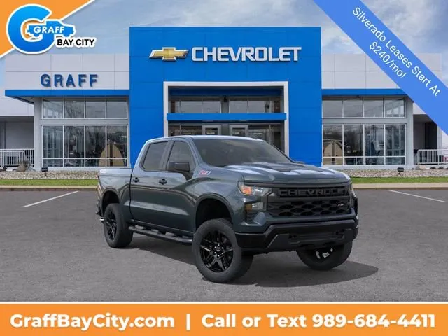 Gray 2026 Chevrolet Silverado 1500 Custom Trail Boss for sale in Bay City, MI