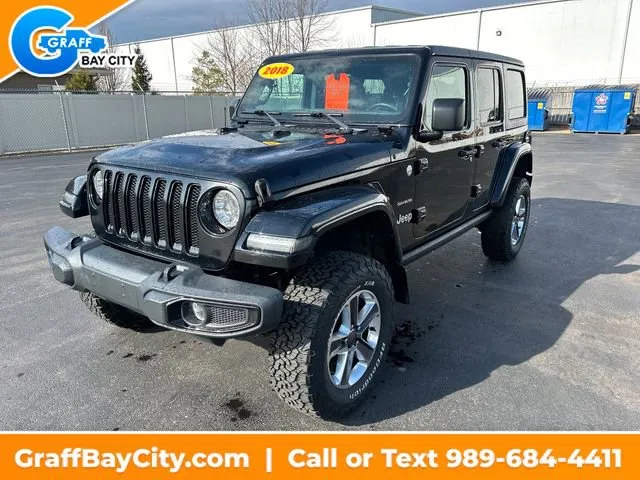 Black 2018 Jeep Wrangler Unlimited Sahara for sale in Bay City, MI