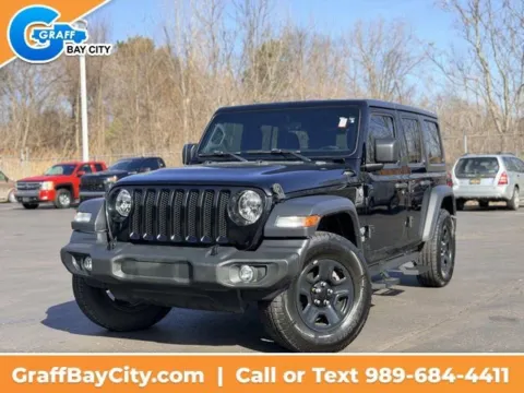 Black 2018 Jeep Wrangler Unlimited Sport 4x4 for sale in Bay City, MI