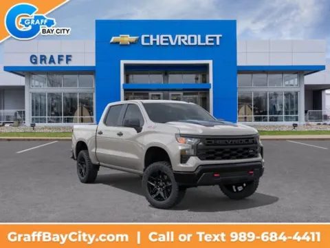 White 2026 Chevrolet Silverado 1500 Custom Trail Boss for sale in Bay City, MI