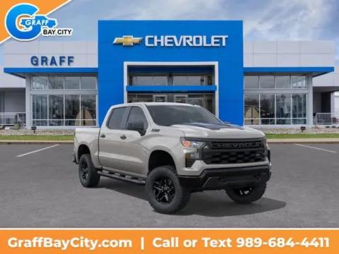White 2026 Chevrolet Silverado 1500 Custom Trail Boss for sale in Bay City, MI
