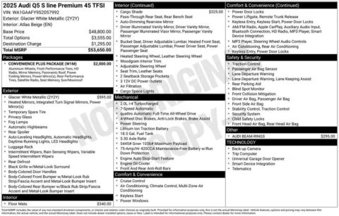 Another view of 2025 Audi Q5 45 S line Premium for sale in Middleburg Heights, OH at Audi Middleburg Heights