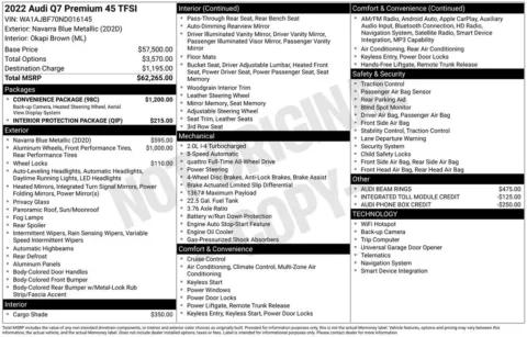 Another view of 2022 Audi Q7 45 Premium for sale in Middleburg Heights, OH at Audi Middleburg Heights